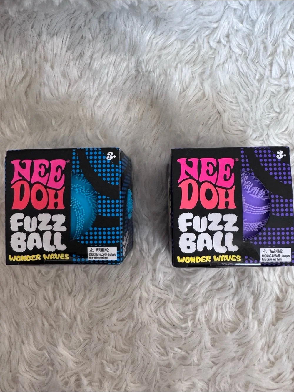 BNIB Schylling NeeDoh Fuzz Ball Wonder Waves & Flower Power Bundle - Authentic
